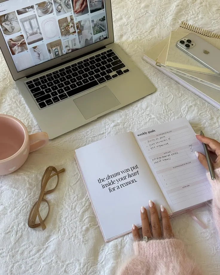 Complete planner spread with habit sections